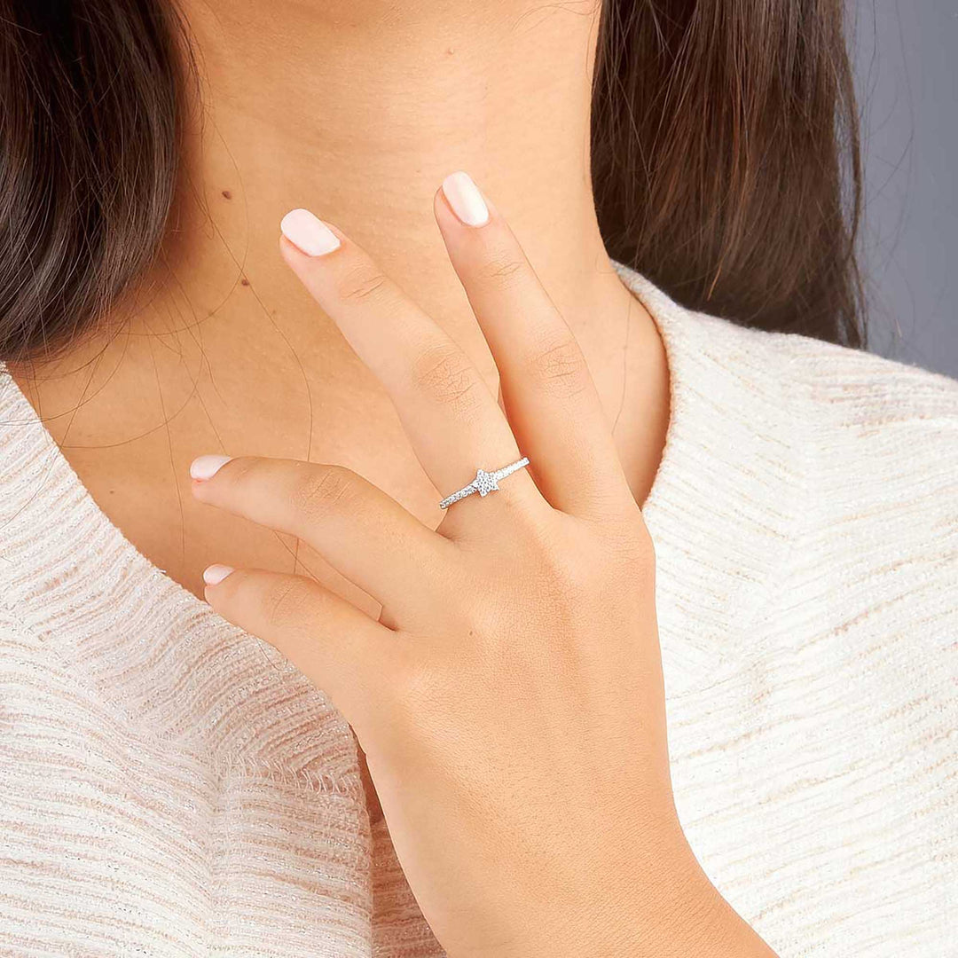 Marie Pave Diamond Star Stacker Ring