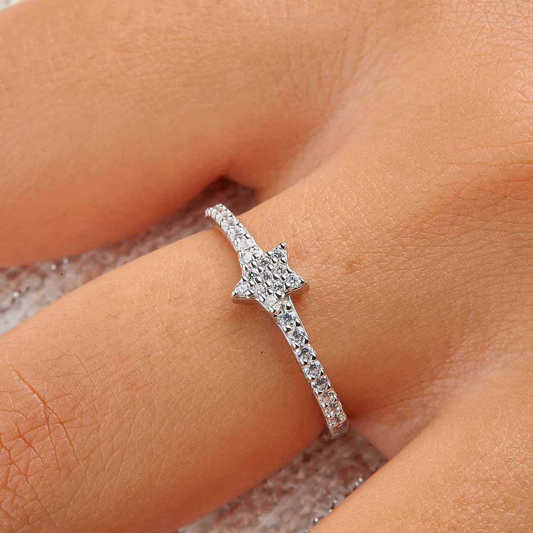 Marie Pave Diamond Star Stacker Ring