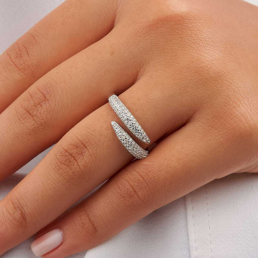 Ebru Pave Bypass Ring