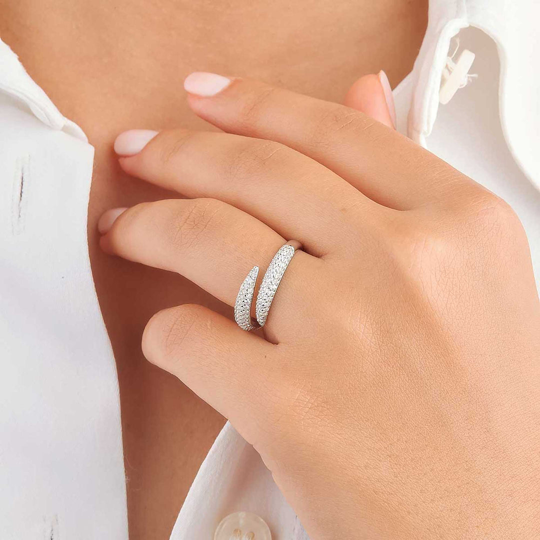 Ebru Pave Bypass Ring