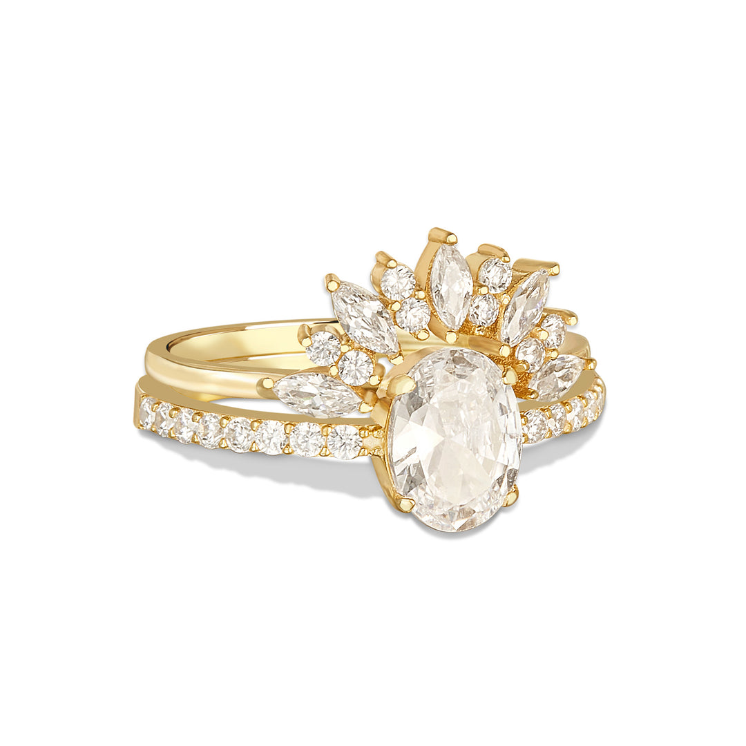 Tia Oval Cut Solitare with Enhancer Ring