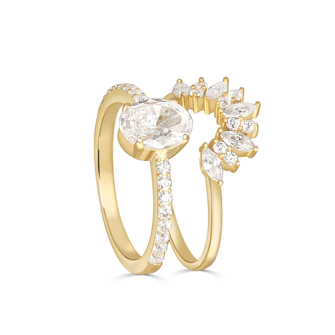 Tia Oval Cut Solitare with Enhancer Ring
