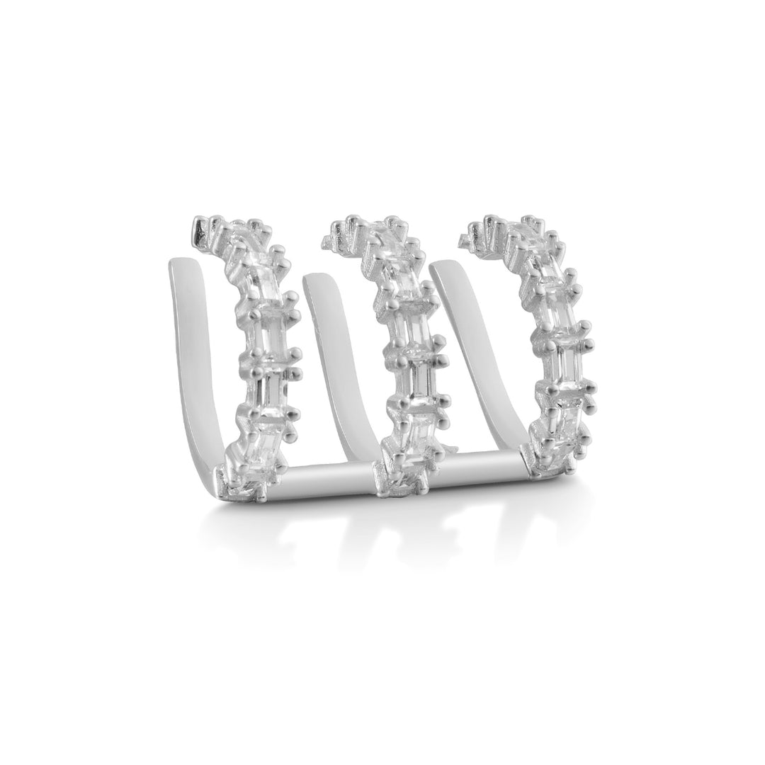Serra CZ Triple Row C Form Ear Cuff