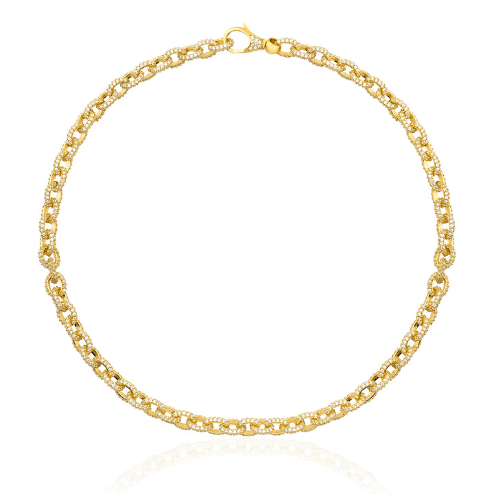 Luna Taşlı Zincir Choker Kolye
