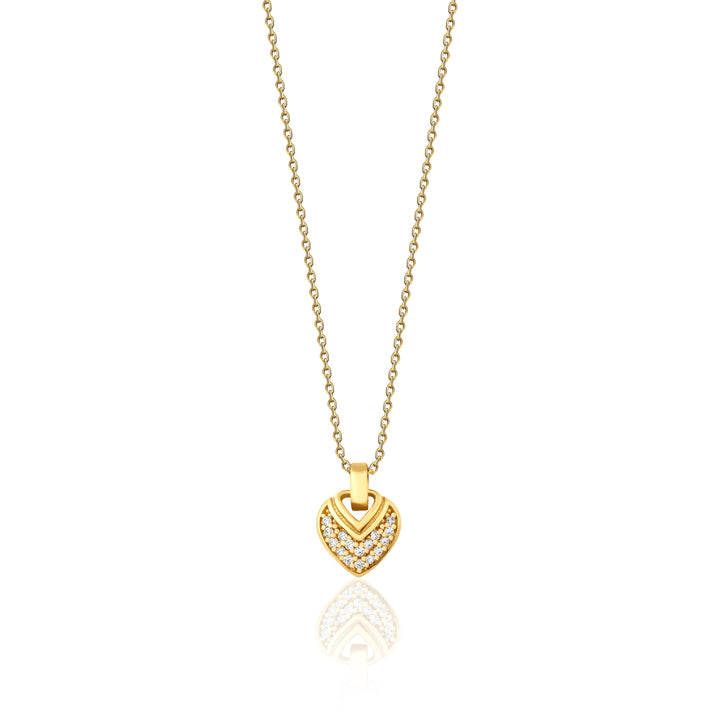 Mels Mini Heart Pave Pendant Necklace