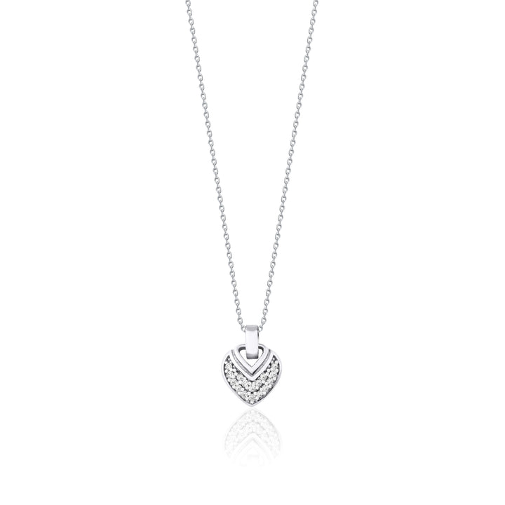 Mels Mini Heart Pave Pendant Necklace