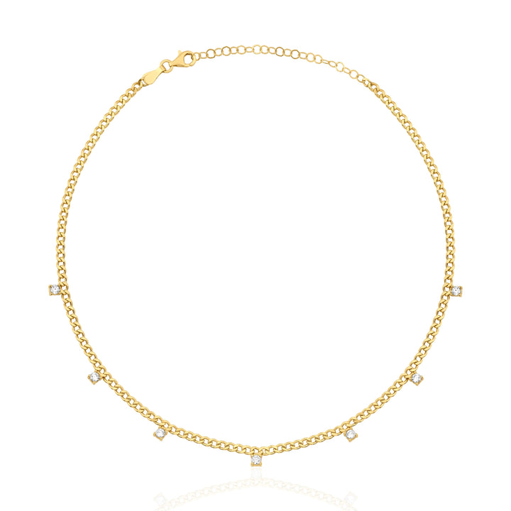 Lidya Sallantılı Taşlı Choker Zincir Kolye