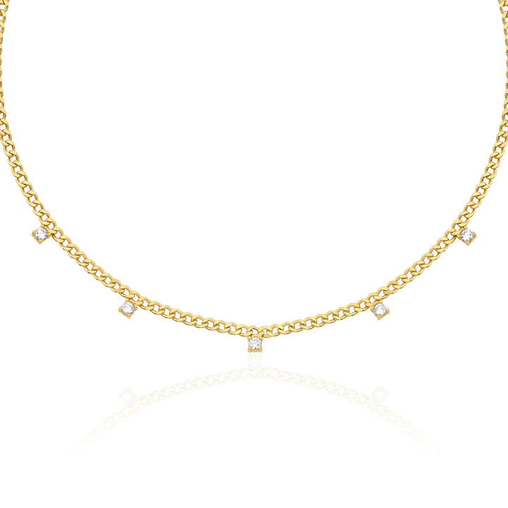 Lidya Sallantılı Taşlı Choker Zincir Kolye