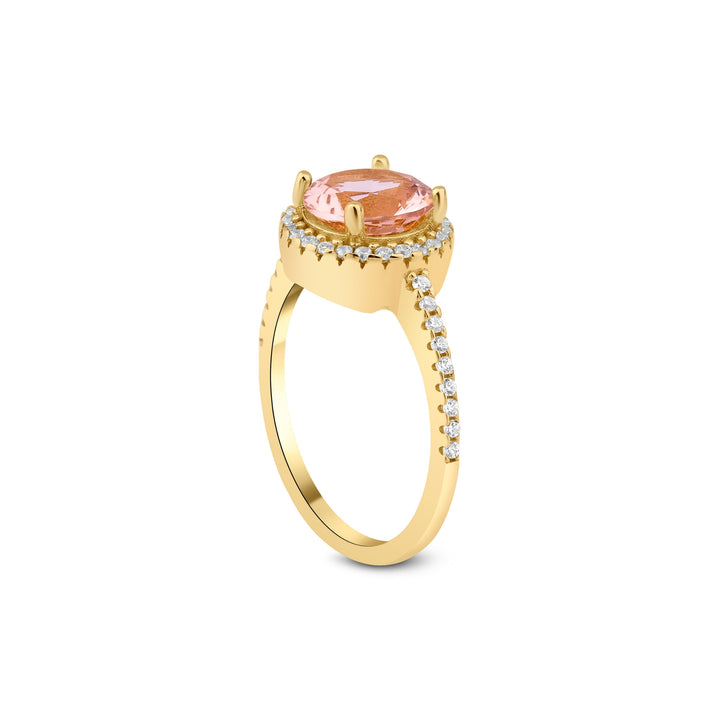 Marisol Halo Engagement Ring - Pink