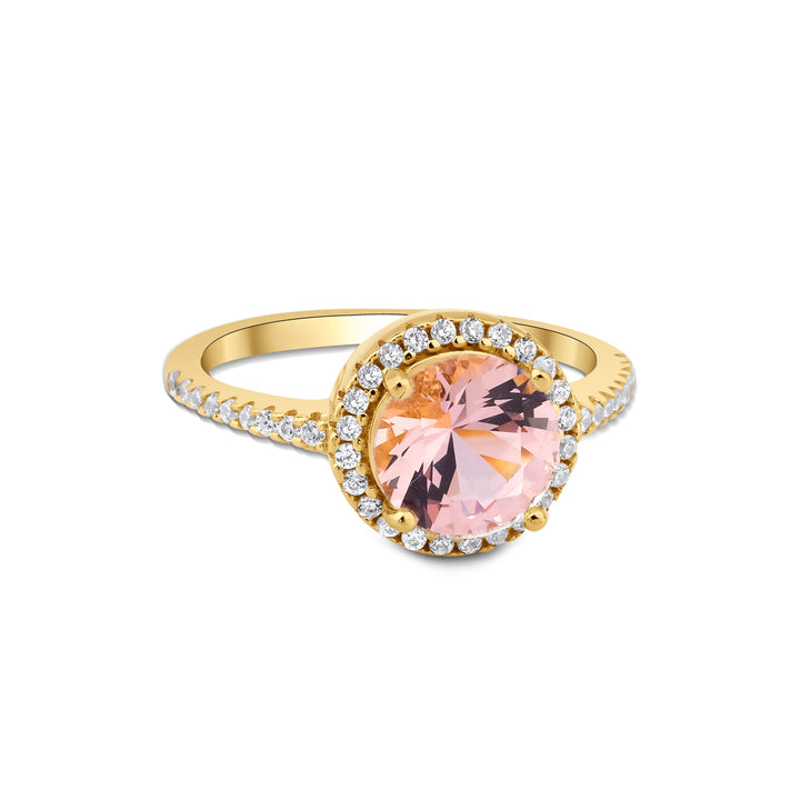 Marisol Halo Engagement Ring - Pink