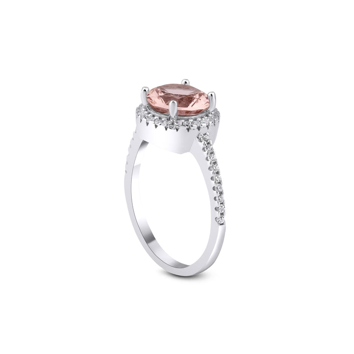Marisol Halo Engagement Ring - Pink