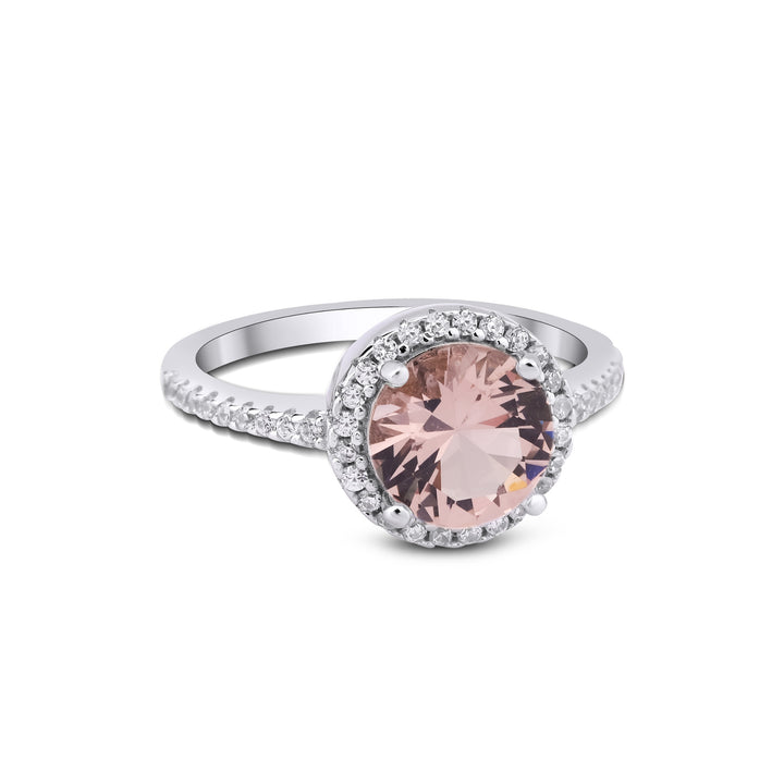 Marisol Halo Engagement Ring - Pink
