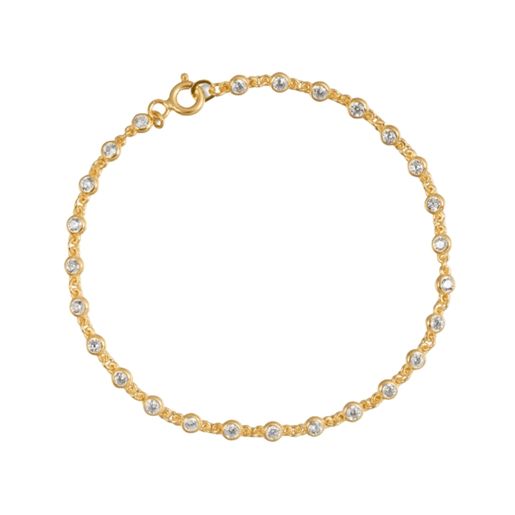 Damla CZ Diamond Station Bracelet