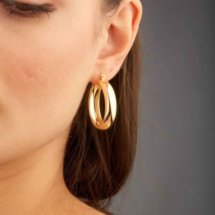 Melanie Solid Endless Hoop Earrings - Small