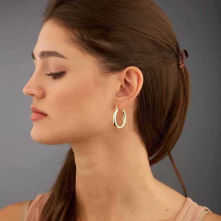 Meric Solid Endless Hoop Earrings - Big