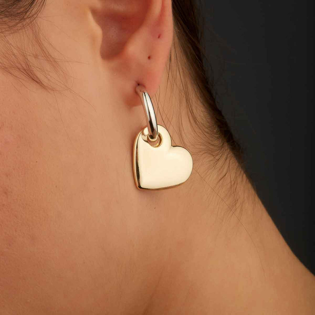 Lovely Heart Dangling Hoogie Earrings
