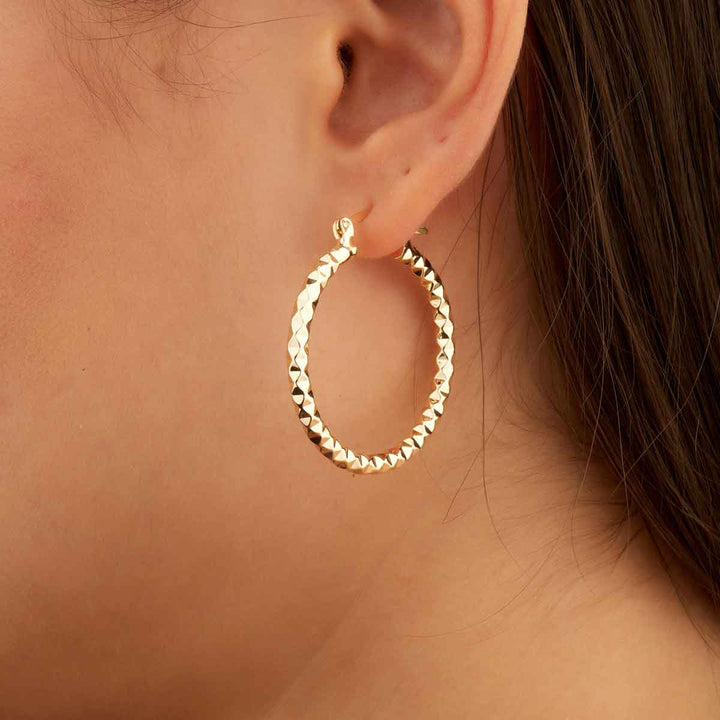 Shiny Endless Hoop Earrings - Big Size