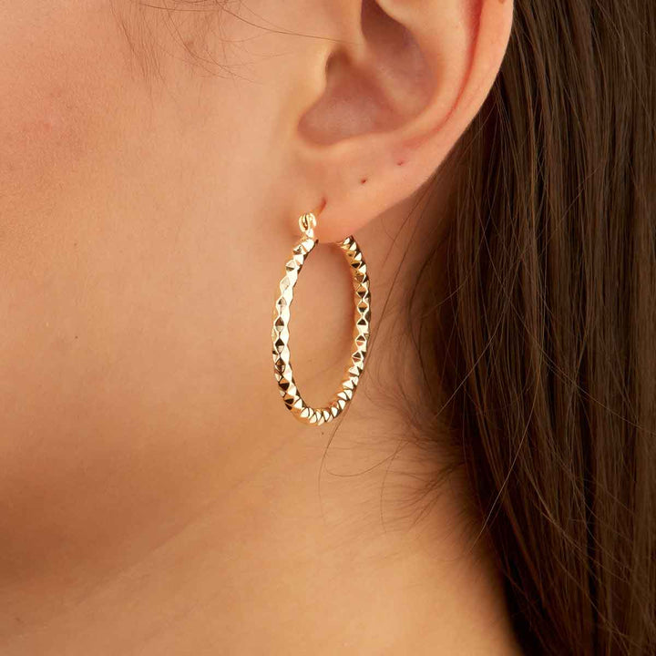 Shiny Endless Hoop Earrings - Big Size