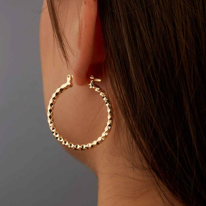 Shiny Endless Hoop Earrings - Big Size