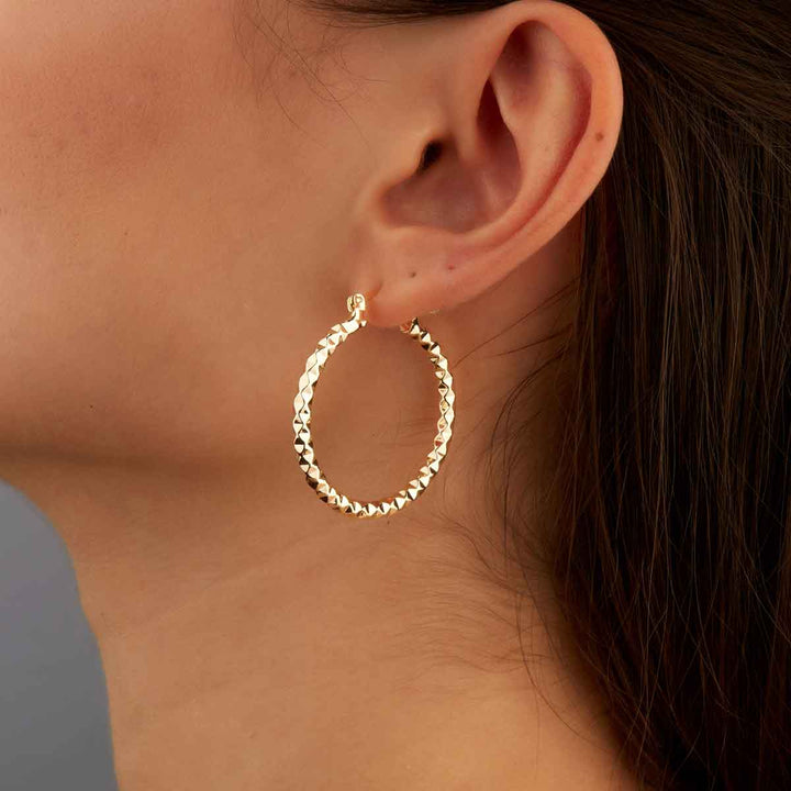 Shiny Endless Hoop Earrings - Big Size