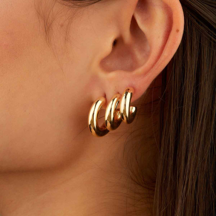 Patty Open Hoop Earrings -3 sized set