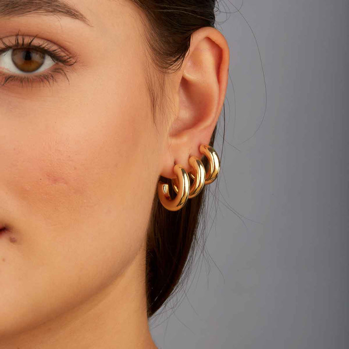 Patty Open Hoop Earrings -3 sized set