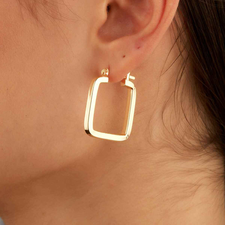 Angleed Square Hoop Earrings