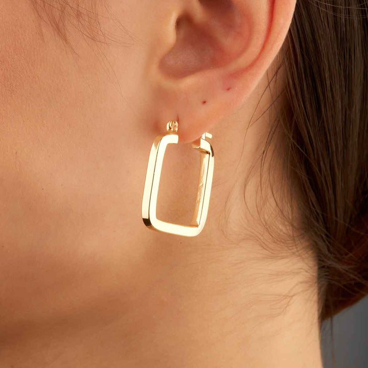 Angleed Square Hoop Earrings
