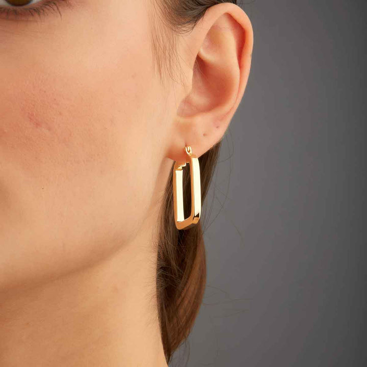 Angleed Square Hoop Earrings