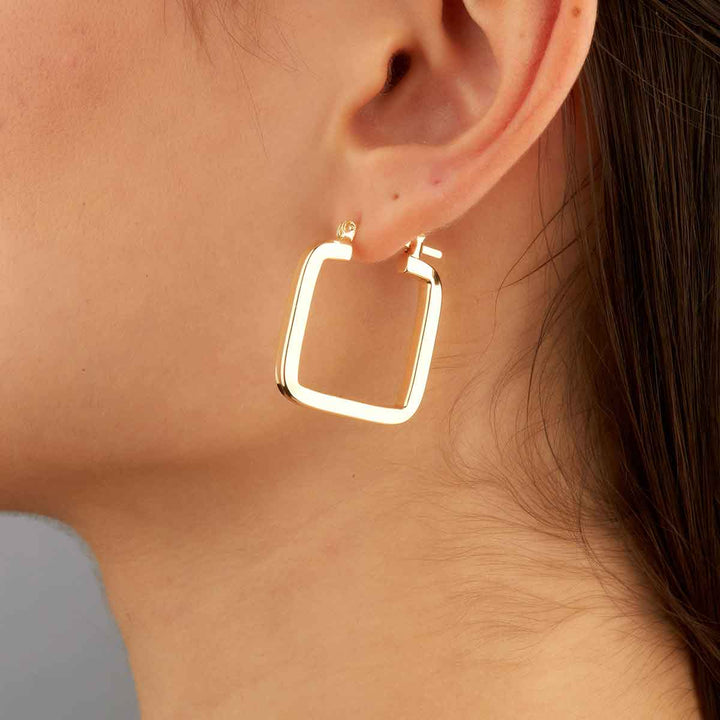 Angleed Square Hoop Earrings