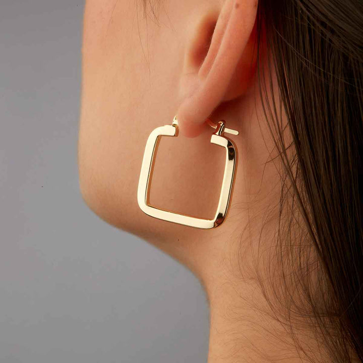 Angleed Square Hoop Earrings