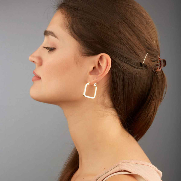 Angleed Square Hoop Earrings