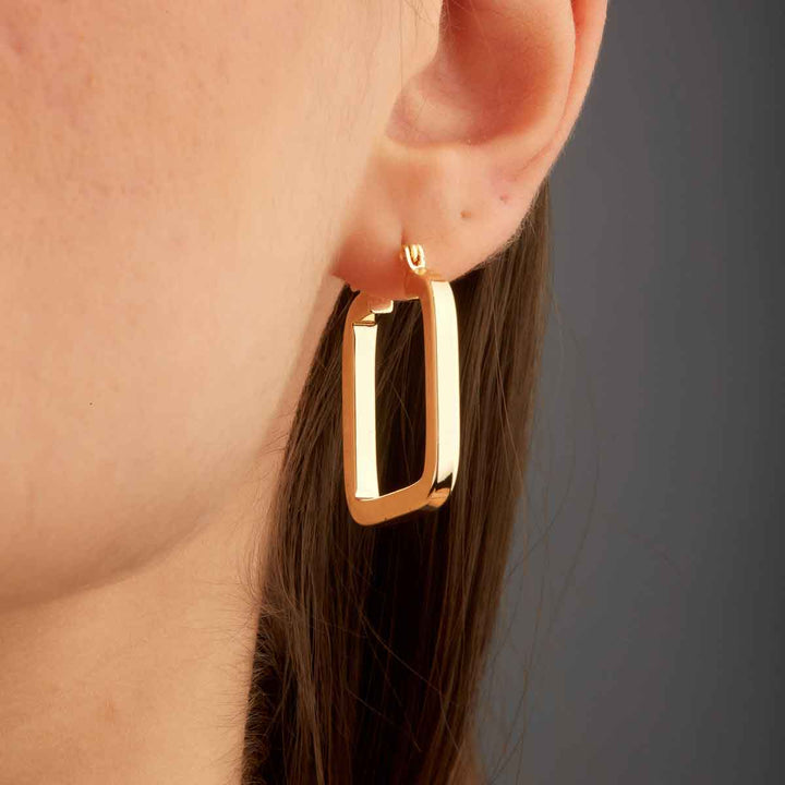 Angleed Square Hoop Earrings