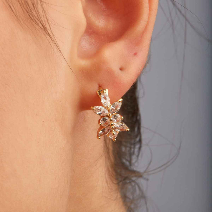Lenora Flower hoop Earrings