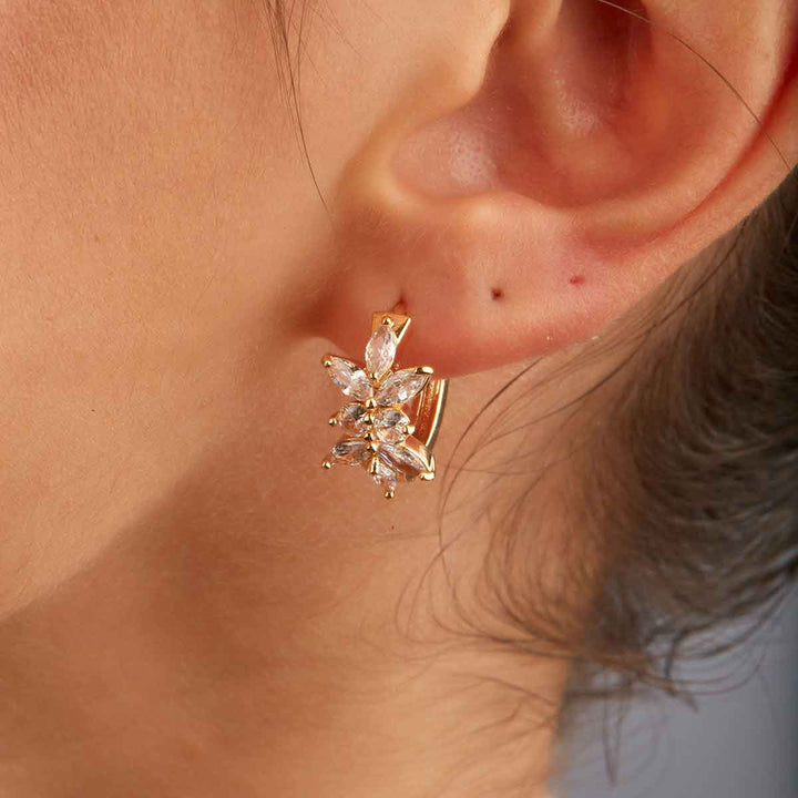 Lenora Flower hoop Earrings