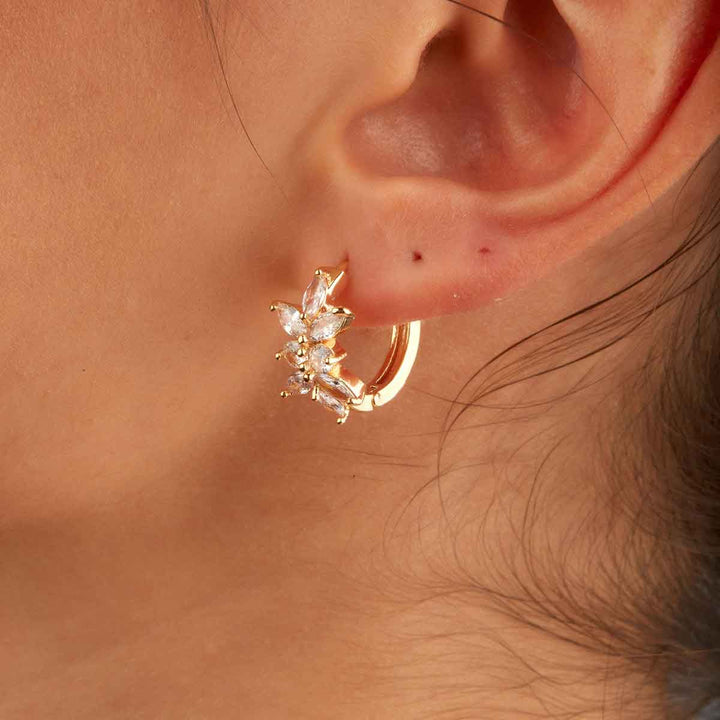 Lenora Flower hoop Earrings