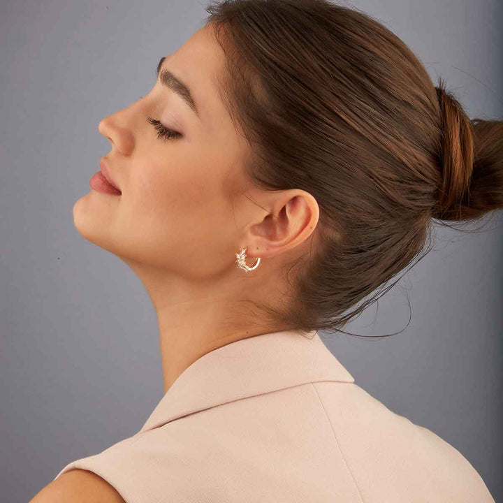 Lenora Flower hoop Earrings