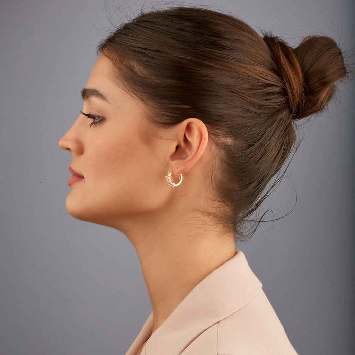 Lenora Flower hoop Earrings
