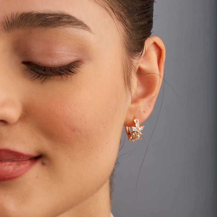 Lenora Flower hoop Earrings