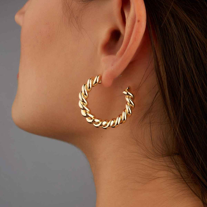 Twisted Open Hoop Earrings