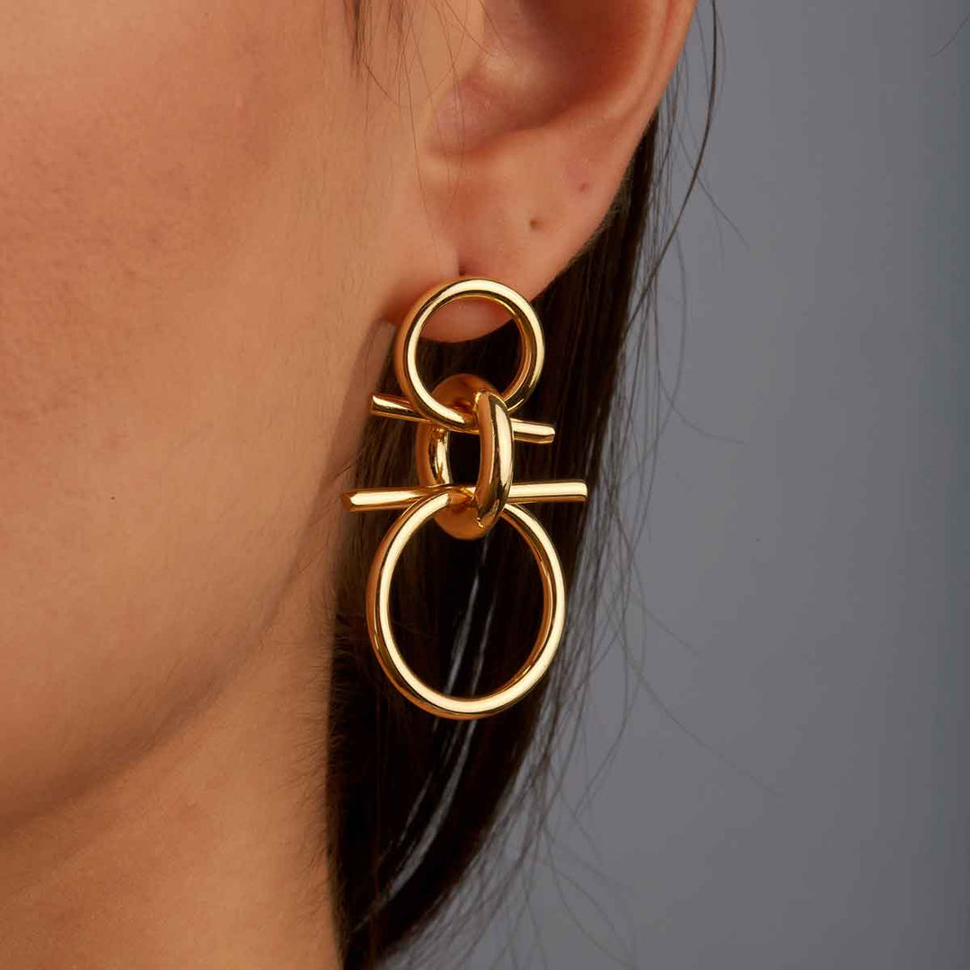 Terra Knot Drop Stud Earrings