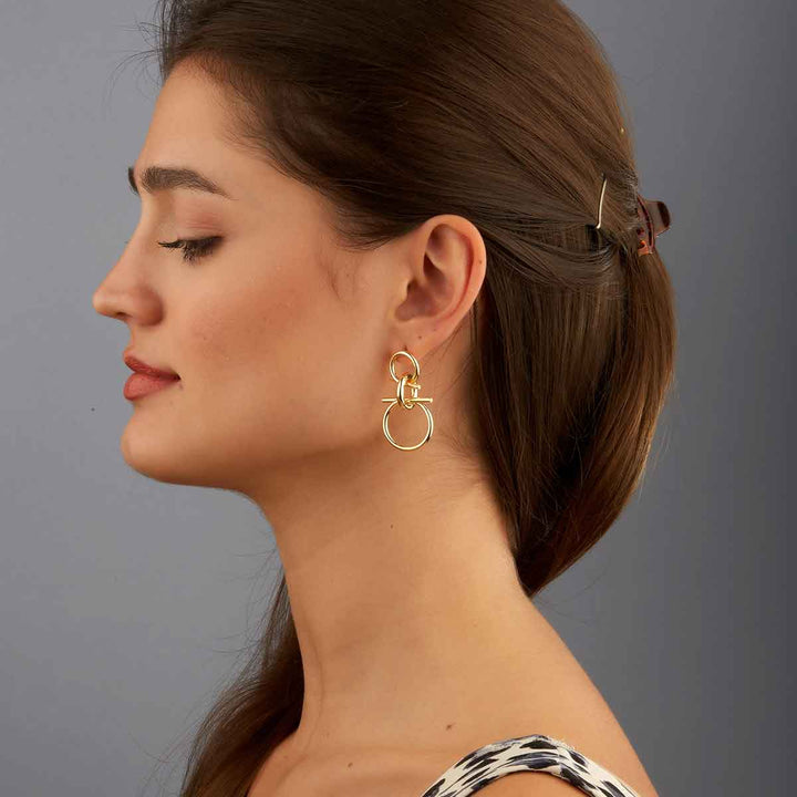 Terra Knot Drop Stud Earrings