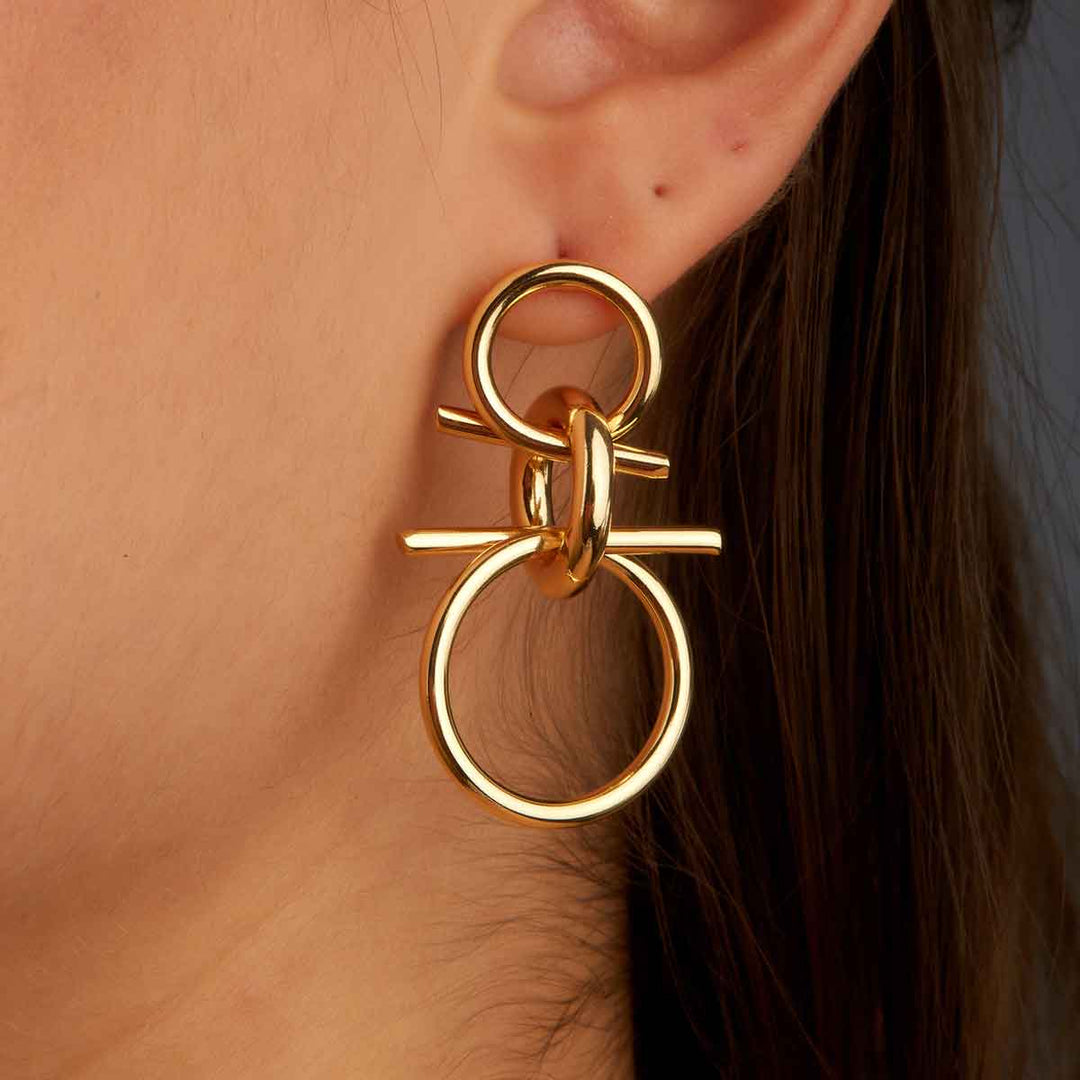 Terra Knot Drop Stud Earrings