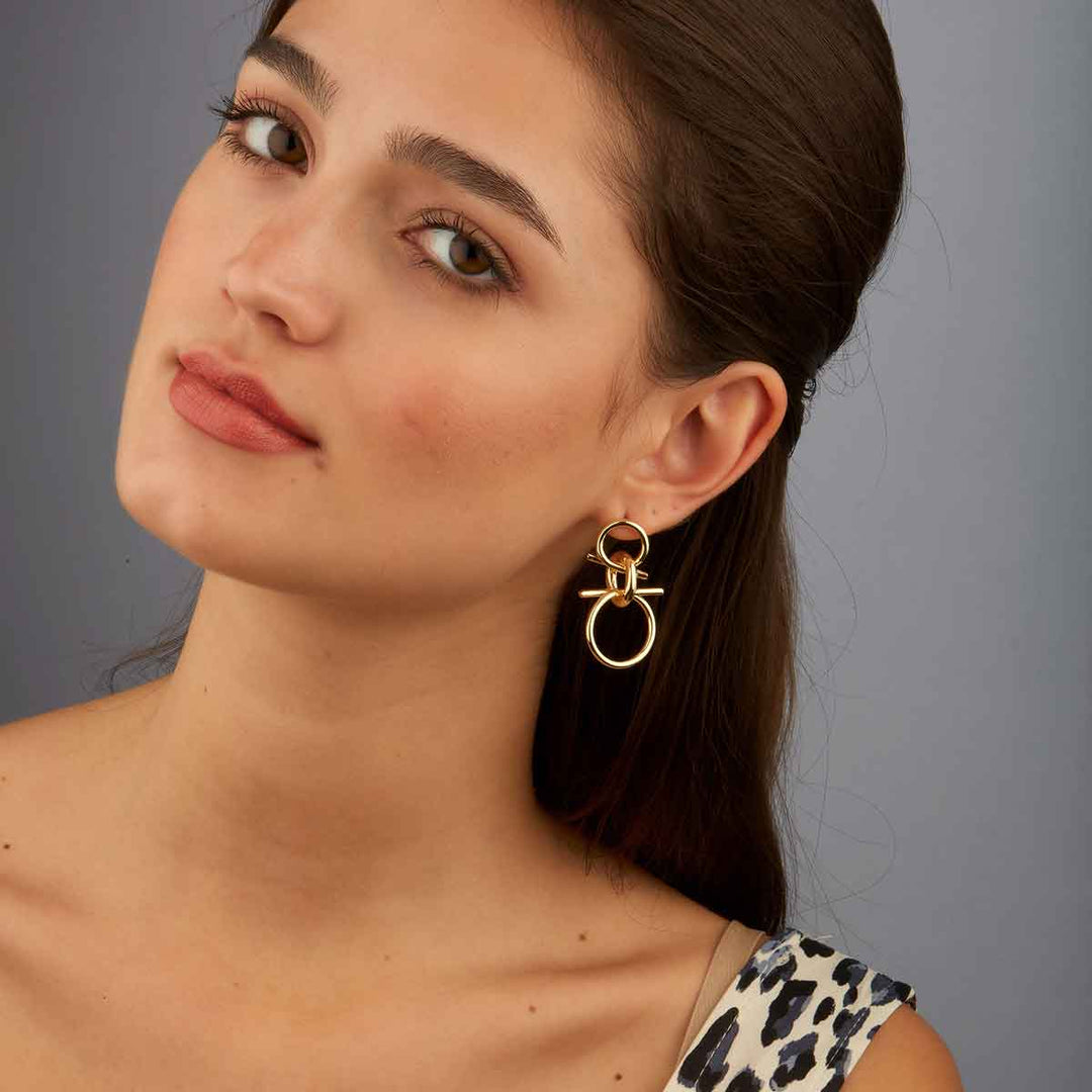 Terra Knot Drop Stud Earrings
