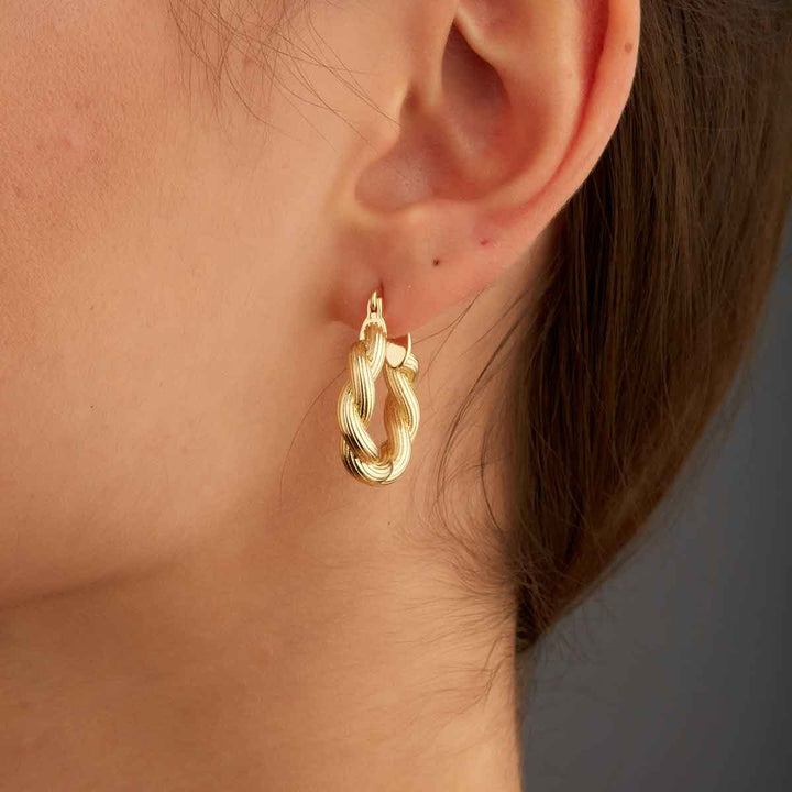 Mabel Puffy Chain Hoop Earrings
