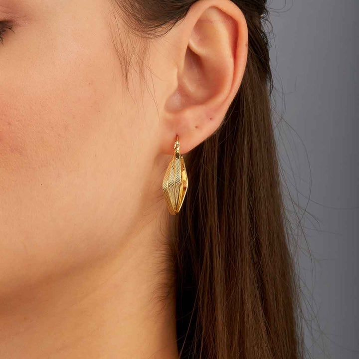 Tiled Oval Square Hoop Earrings