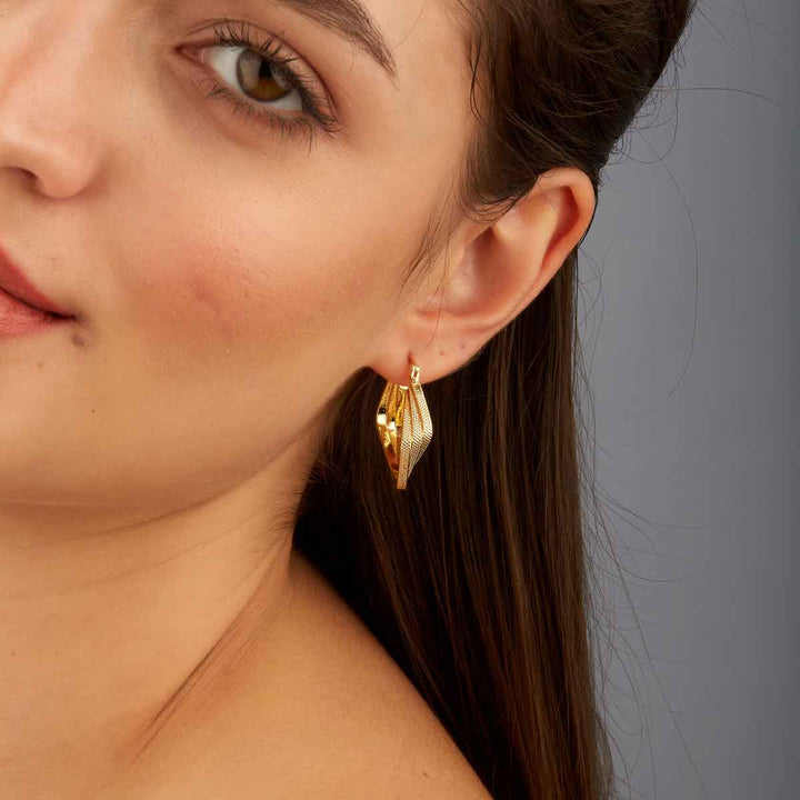 Tiled Oval Square Hoop Earrings