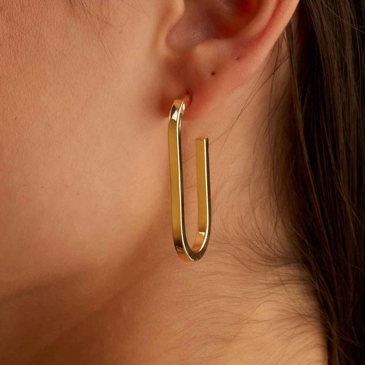 Rounded Oval Hoop Earrings