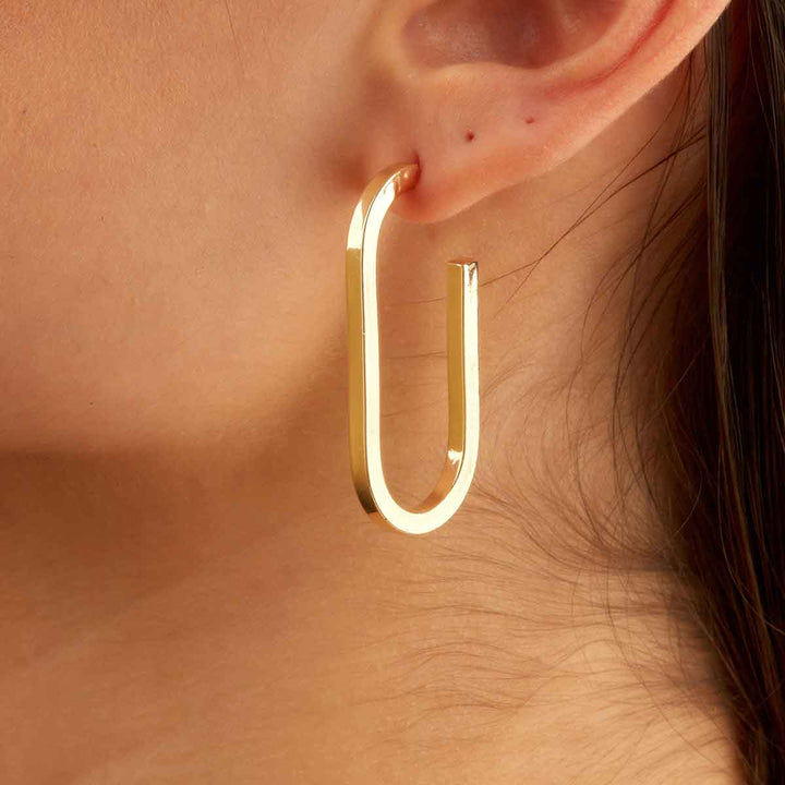 Rounded Oval Hoop Earrings