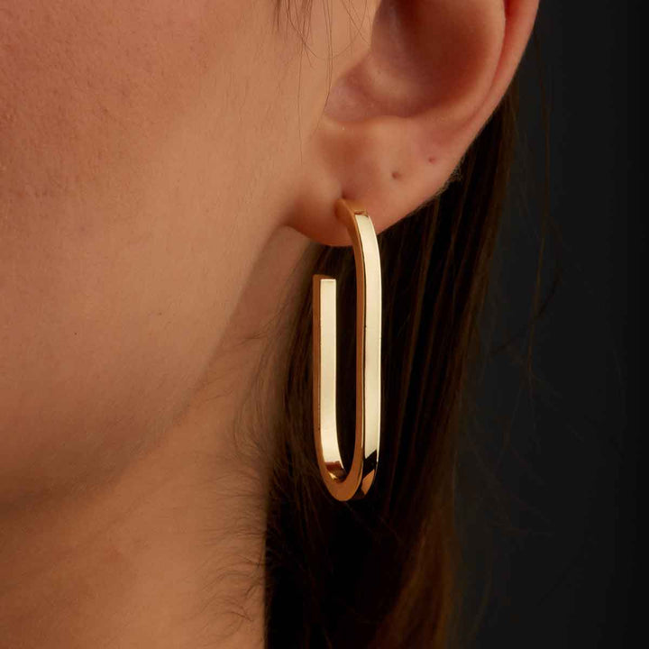 Rounded Oval Hoop Earrings